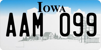 IA license plate AAM099