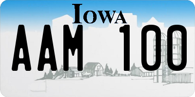 IA license plate AAM100