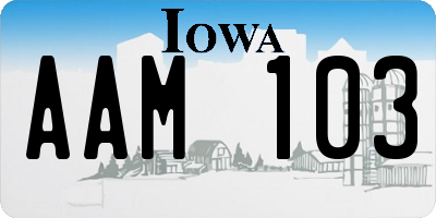 IA license plate AAM103