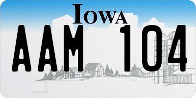 IA license plate AAM104