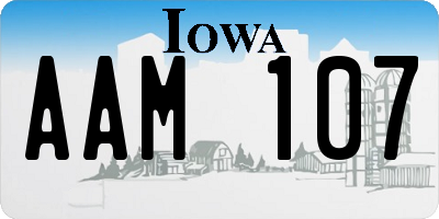 IA license plate AAM107