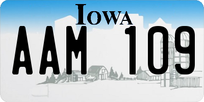 IA license plate AAM109