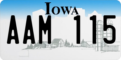IA license plate AAM115