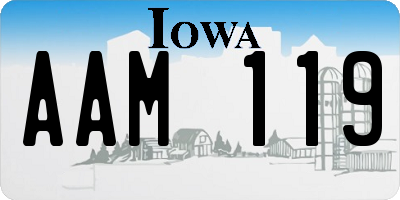 IA license plate AAM119