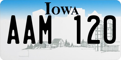IA license plate AAM120