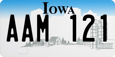 IA license plate AAM121