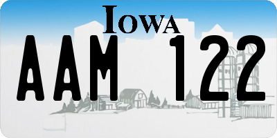 IA license plate AAM122