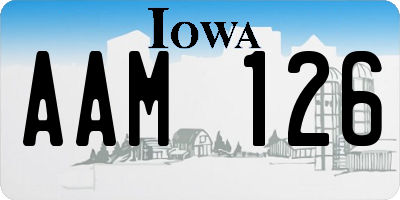 IA license plate AAM126