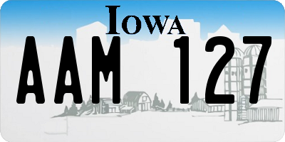 IA license plate AAM127