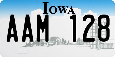 IA license plate AAM128