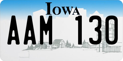 IA license plate AAM130