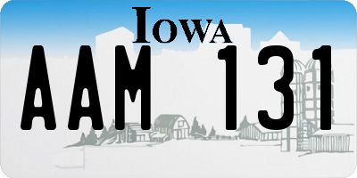 IA license plate AAM131