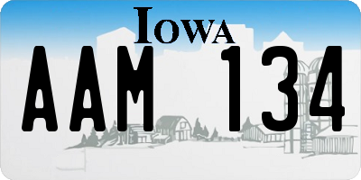 IA license plate AAM134