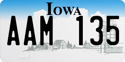 IA license plate AAM135