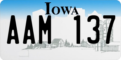 IA license plate AAM137