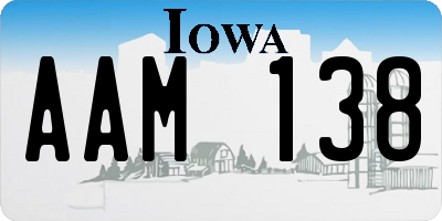 IA license plate AAM138