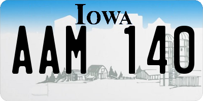 IA license plate AAM140