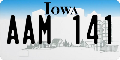IA license plate AAM141