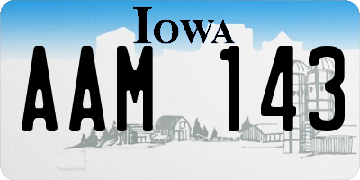 IA license plate AAM143