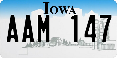 IA license plate AAM147