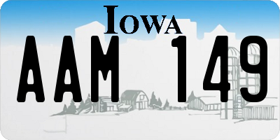 IA license plate AAM149