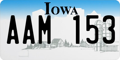 IA license plate AAM153