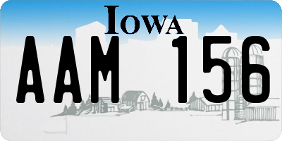 IA license plate AAM156