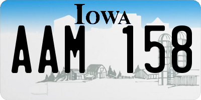 IA license plate AAM158