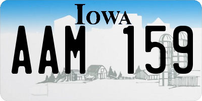 IA license plate AAM159