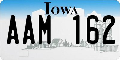 IA license plate AAM162