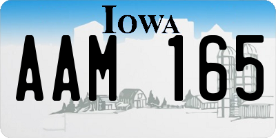 IA license plate AAM165