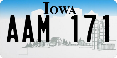 IA license plate AAM171