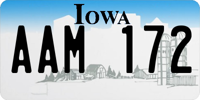 IA license plate AAM172