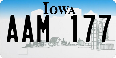 IA license plate AAM177