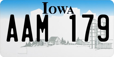 IA license plate AAM179