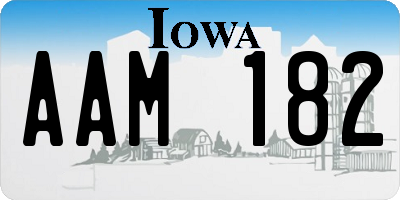 IA license plate AAM182