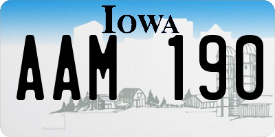 IA license plate AAM190