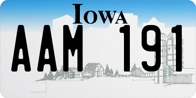 IA license plate AAM191