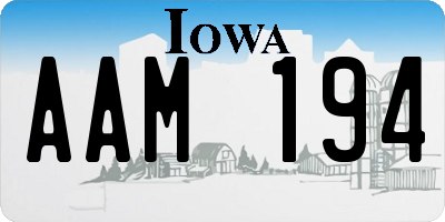 IA license plate AAM194