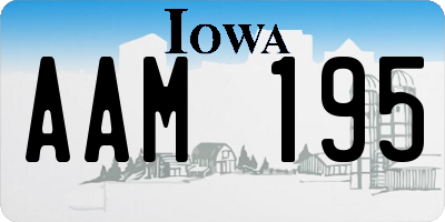 IA license plate AAM195