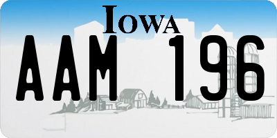 IA license plate AAM196
