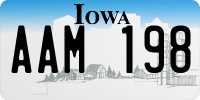 IA license plate AAM198