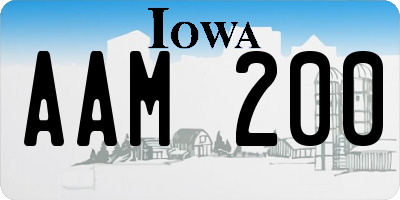 IA license plate AAM200