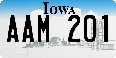 IA license plate AAM201