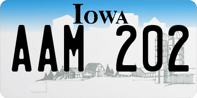 IA license plate AAM202