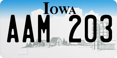 IA license plate AAM203