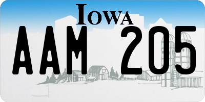 IA license plate AAM205