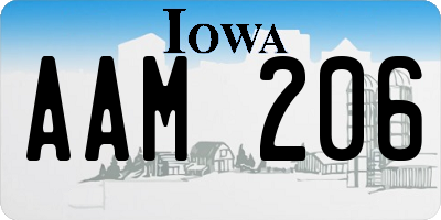 IA license plate AAM206