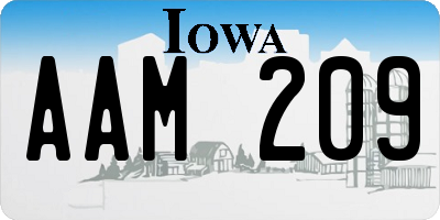 IA license plate AAM209