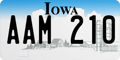 IA license plate AAM210